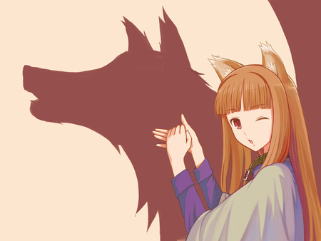 Spice and Wolf - wolf girl, wolf, spice and wolf, wolfgirl, horo, holo, shadow puppets