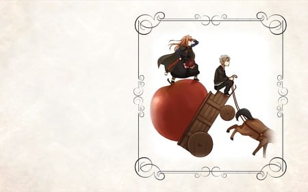 Spice and Wolf - lawrence kraft, apple, horse, holo, spice and wolf, wolf, wolfgirl, horo, wolf girl