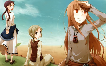 Spice and Wolf - wolf, spice and wolf, chloe, holo, wheat, wolf girl, wolfgirl, horo, nora arendt