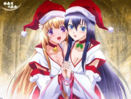 beautiful-christmas-girl-pictures - anime, girls, hat, christmas