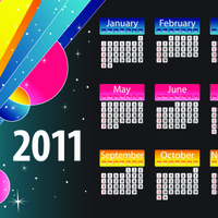 coloured vector calendar 2011