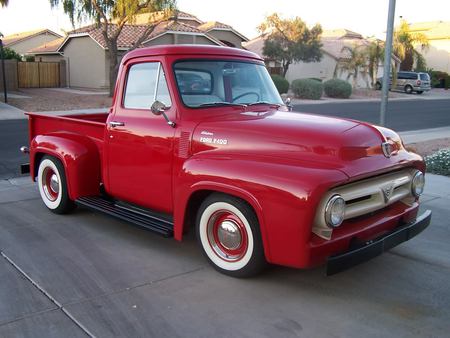 1953 Ford F-100 - vintage, red, truck, classic, ford