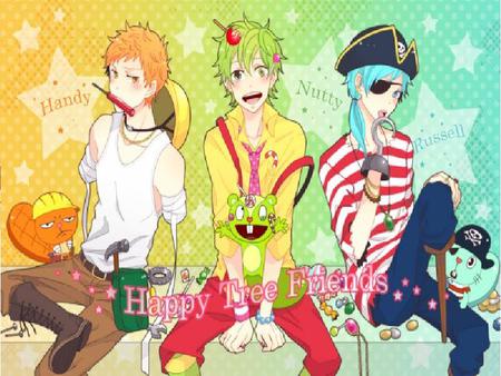 happy tree friends - handy, nutty, anime, russell