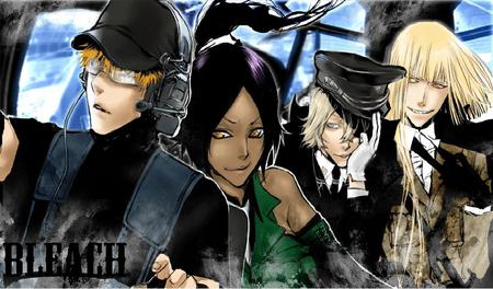 bleach military - ichigo, kisuke, shinji, yoruichi