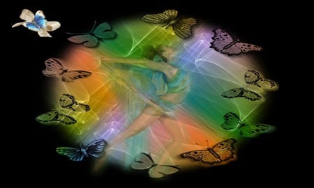 BUTTERFLY DANCE - colorful, butterfly, dance, female