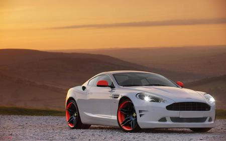 Aston Martin with Ferrari Rims - fast, white, car, red