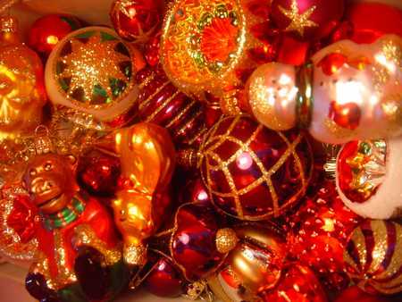 sparkly ornaments - new year, red, sparkly, ornaments, christmas