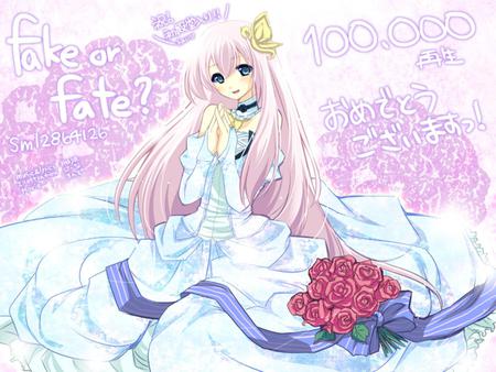 Megurine Luka - pretty, pink, luka, happy, flowers, nice, program, hot, megurine, beauty, virtual, white, megurine luka, cute, aqua eyes, song, sexy, vocaloid, anime, blue, dress, music, aqua, pink hair, idol, beautiful, singer, girl, cool, white dress, black, awesome, diva, rose, vocaloids