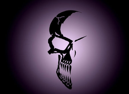 Skull - dark, purple, fantasy, skull