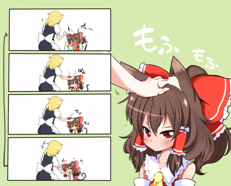 Touhou Neko Miko Reimu - cute, kawaii, neko, priestess, reimu hakurei, catgirl, witch, cat girl, miko, marisa kirisame