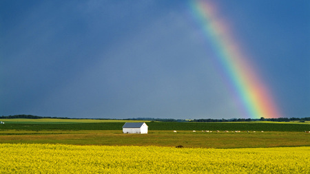 rainbow - clouds, rainbow, nature, sky