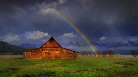 rainbow - clouds, rainbow, nature, sky