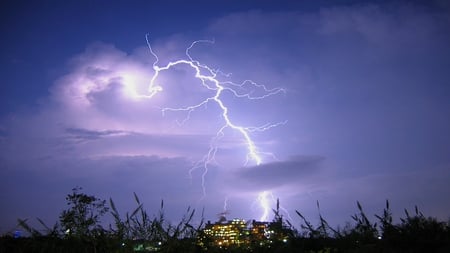 lightning - clouds, nature, lightning, sky