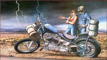 Bad Luck - riders, cross-country, storms, lighting, motorcycles, choppers