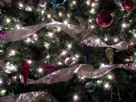 Christmas tree - abstract, bulbs, tree, lights