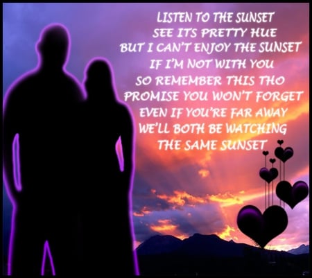 Sunset love - together, sweet, love, sunset, forever