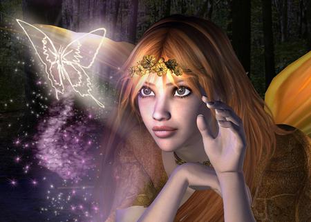 Fairy - butterfly, fairy, abstract, fantasy