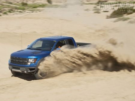 Raptor - truck, blue, ford, raptor, sand