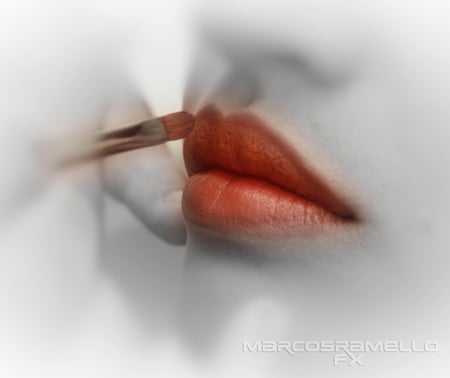 lips - face, red, lady, blur, lips, 3d