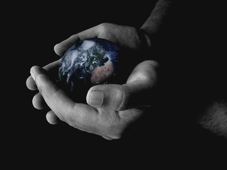 Earth in my hand - beauty, photography, black, other, abstract, hand, beautiful, colors, color, earth