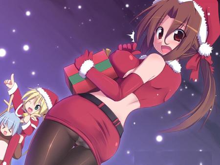 Christmas time - women, gift, female, anime, anime girl, woman, christmas, snow