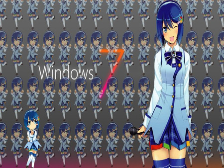 windows 7 - women, anime, female, windows 7, girl