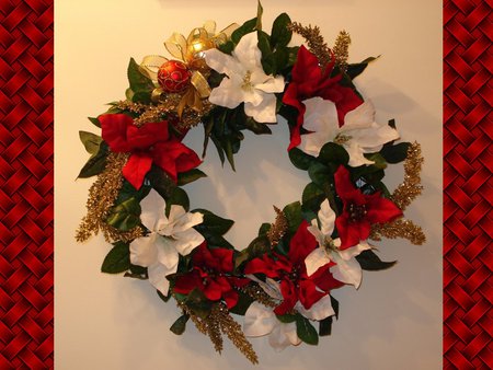 Christmas wreath - ornament, holiday, wreath, christmas, flower