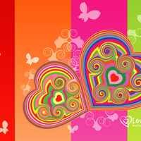 crazy colorful hearts vector