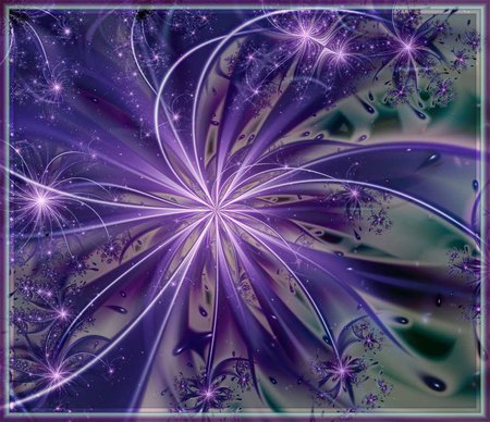 Whispers Of Fractal Dreams - fantasy, flower, purple, fractal