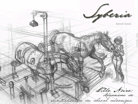 Syberia - horses, sketch, syberia, kate