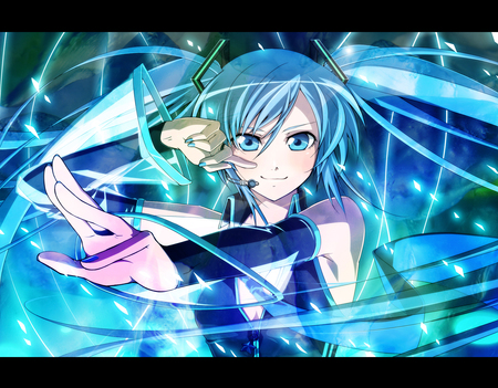 Hatsune Miku - pretty, singing, stage, headphones, nice, program, sparkle, beauty, virtual, lights, cute, aqua eyes, song, vocaloid, anime, twintail, dress, hatsune miku, microphone, shiny, music, aqua, idol, anime girl, beautiful, singer, girl, cool, miku, awesome, diva, aqua hair, hatsune, vocaloids, headset