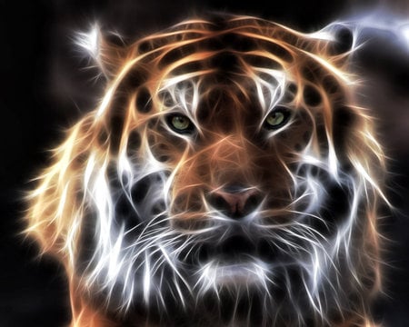 Beautiful Fractal Siberian Tiger