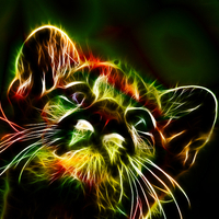 Cute Fractal Lion Cub