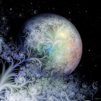 Beautiful Lacey Fractal Moon