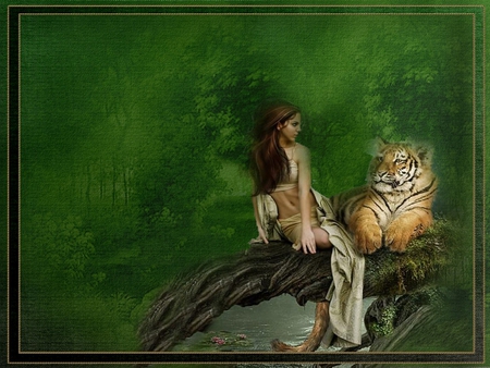 WILDERNESS - forest, female, tiger, wilderness