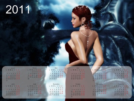 Calendar 2011 - 3d, woman, calendar, beautiful