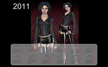 Calendar 2011 - 3d, sexy, woman, calendar