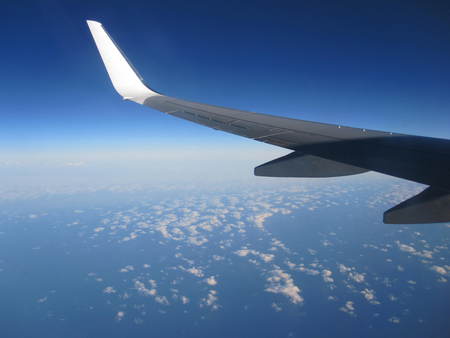 The sky is the limit - sky, travel, clouds, blue, wing, holiday, airplane