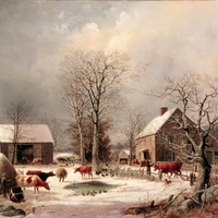 Farm Yard In Winter