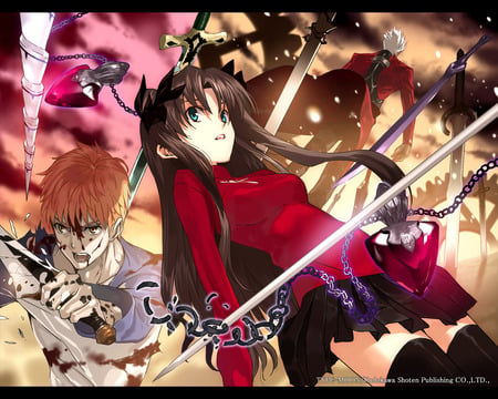 Fate - blade, rin, red, shiro, emiya, tohsaka