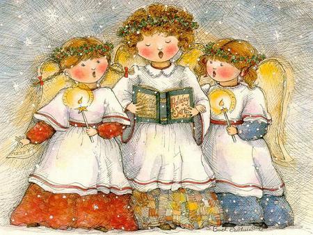 Christmas carols - carols, angel, song, holiday, christmas