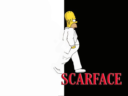 Homer - white, homer, scarface, black