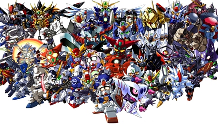 Gundam Cross over - group, collections, x, sd, mecha, deformed, chibi, super