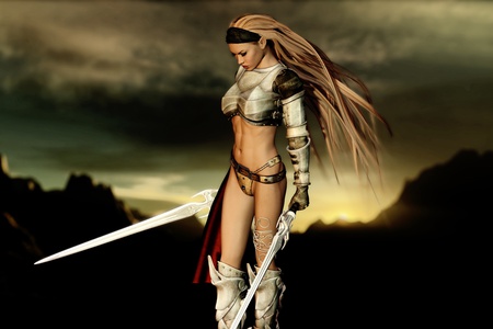 Warrior - 3d, fantasy, warrior, woman