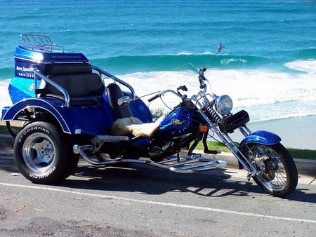 A Cool Ride - beach, ride, motorcycle, cool