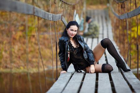 Sweet Girl - picture, on bridge, beautiful, girl, sweet