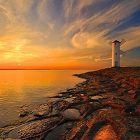 Windmill sunset