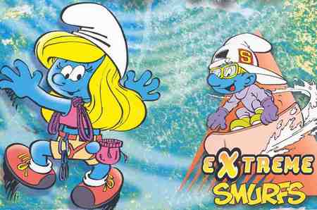 eXtreme Smurfs - smurfs, extreme, smurfette, blue