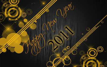 Happy New Year 2011 - creation, yellow, grey, abastract, 2011, photoshop, happy