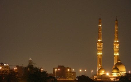 Al Nour Mosque in Cairo - Egypt - islam, dark, egypt, masjid, night, place